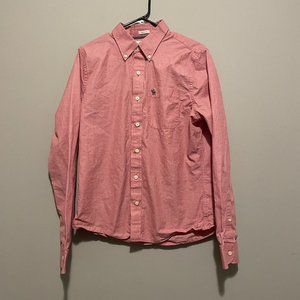 Abercrombie & Fitch Shirt Men's Large Pink Long Sleeve Muscle Fit Button Up Y2K